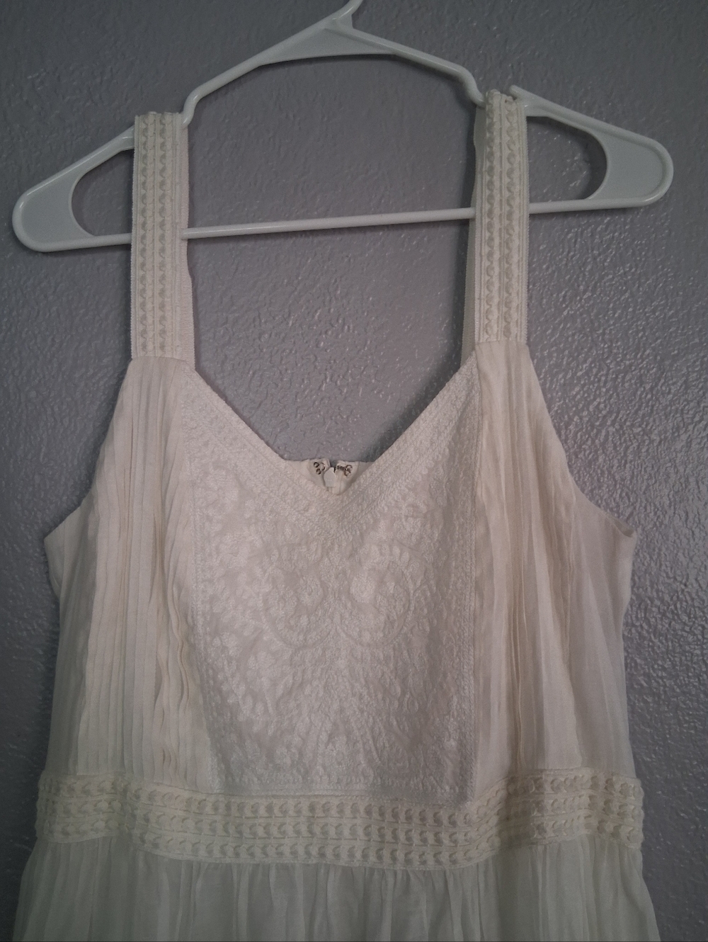 Loft NWT Boho Embroidered Tank Littile White Dress Bridal Graduation.12 - Picture 2 of 6